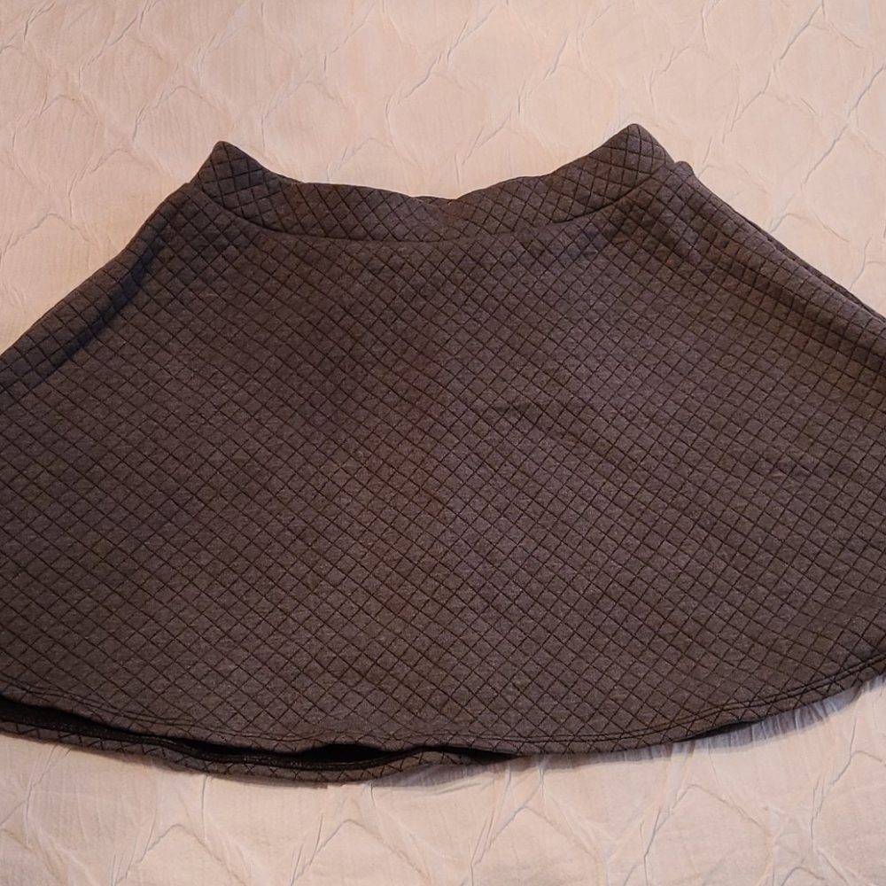 Grey quilted flare mini